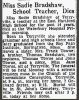 Sadie Bradshaw - obituary
