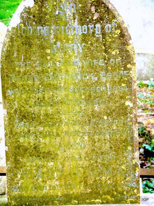 Mary (Gabbett) Smithwick and Mary Emma Smithwick - headstone - Ballymackey Church of Ireland, Co. Tipperary, IE