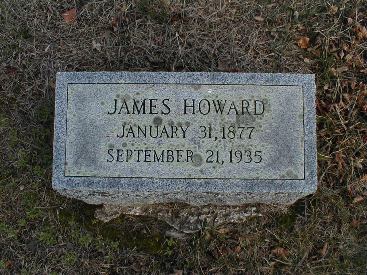 James Howard - footstone